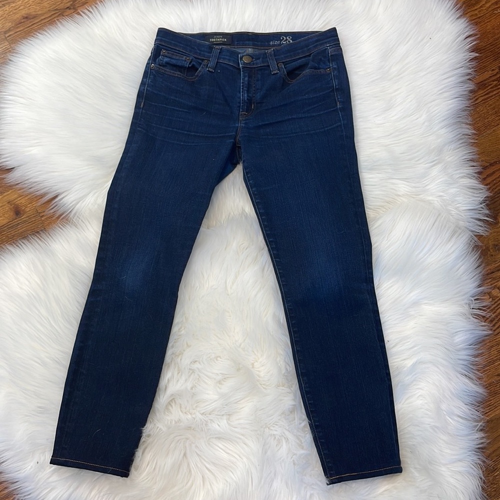 J. Crew 8” Toothpick Jeans in Classic Rinse - Picture 2 of 5
